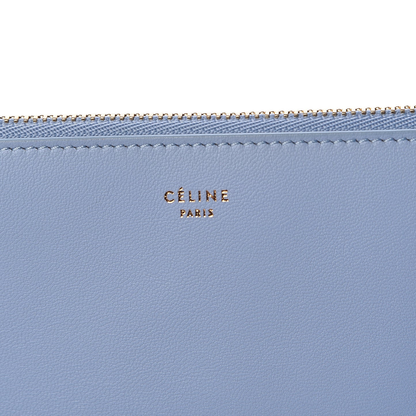 Smooth Lambskin Bi-Color Solo Clutch Pouch Blue Black