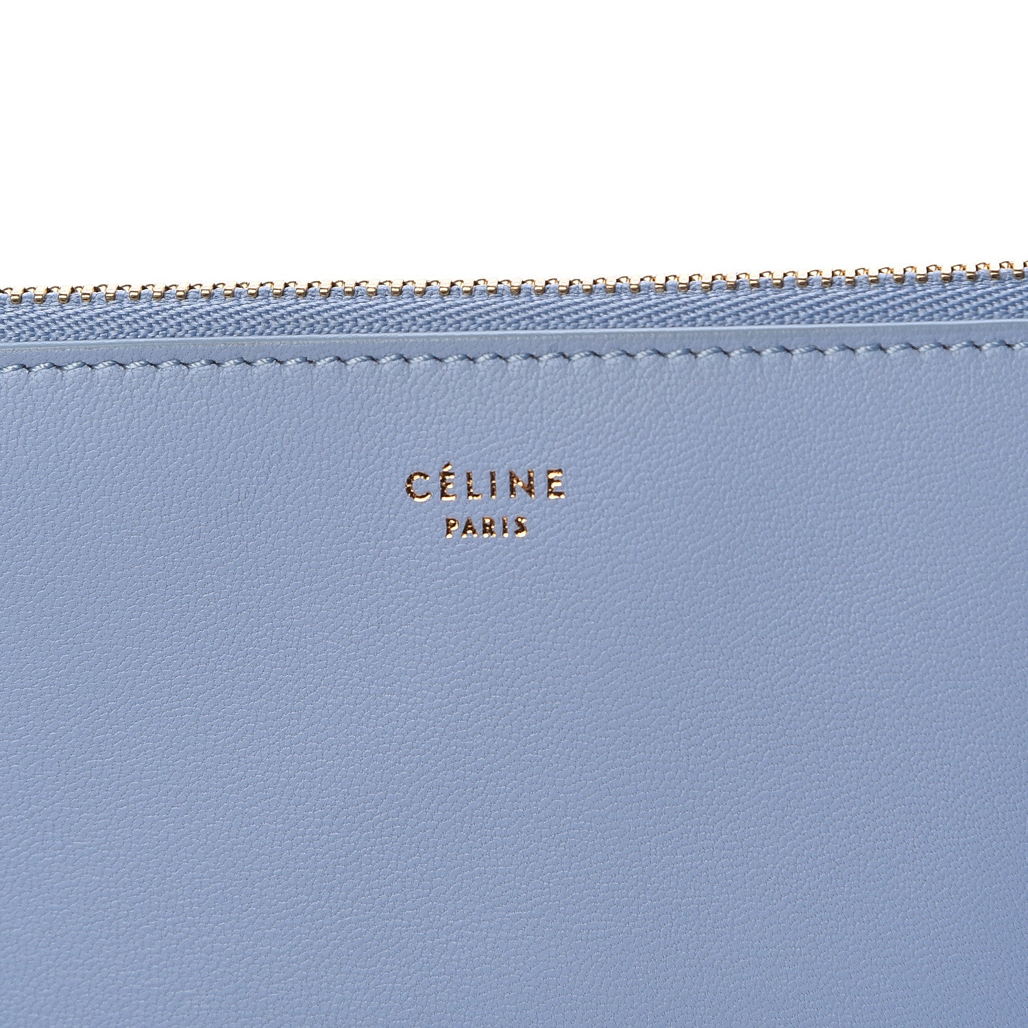 Celine Smooth Lambskin Bi-Color Solo Clutch Pouch Blue Black 8 of 10