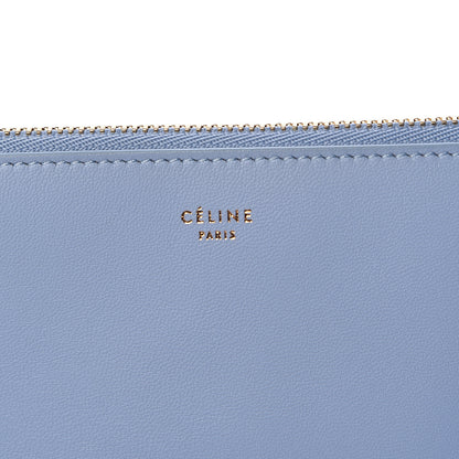 Celine Smooth Lambskin Bi-Color Solo Clutch Pouch Blue Black 8 of 10