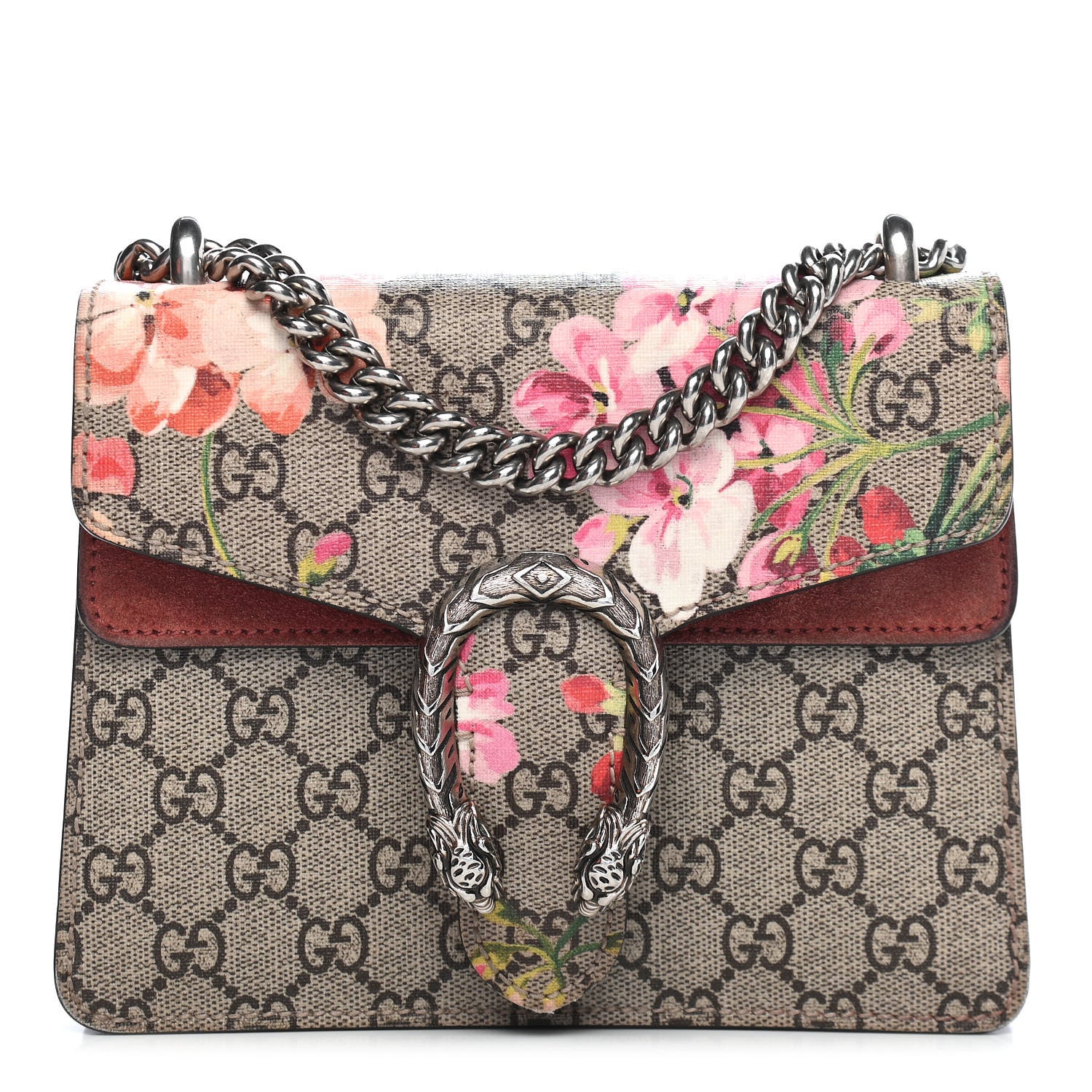 Gucci GG Supreme Monogram Blooms Mini Dionysus Shoulder Bag Beige Multicolor Dry Rose 1 of 9