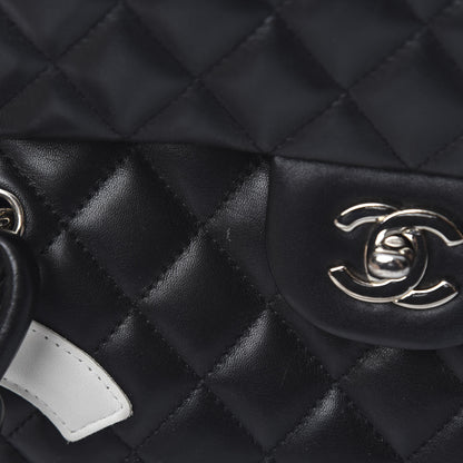 Chanel Calfskin Quilted Large Cambon Flap Black White 13 of 14