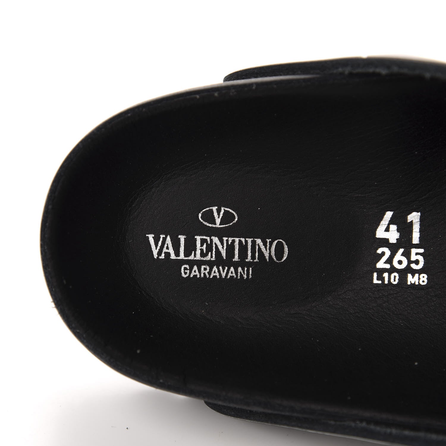 Valentino Garavani Calfskin VLTN Birkenstock Slide Sandals 41 Black 7 of 8