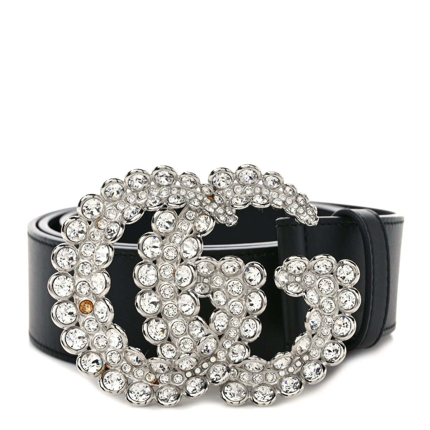 Calfskin Crystal Double G 40mm Belt 90/36 Black