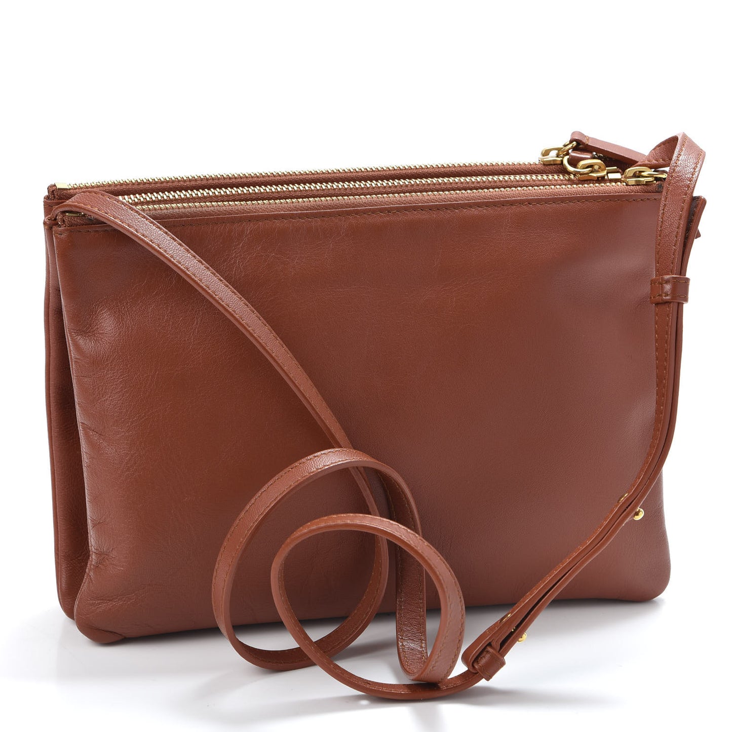Lambskin Large Trio Crossbody Bag Brick