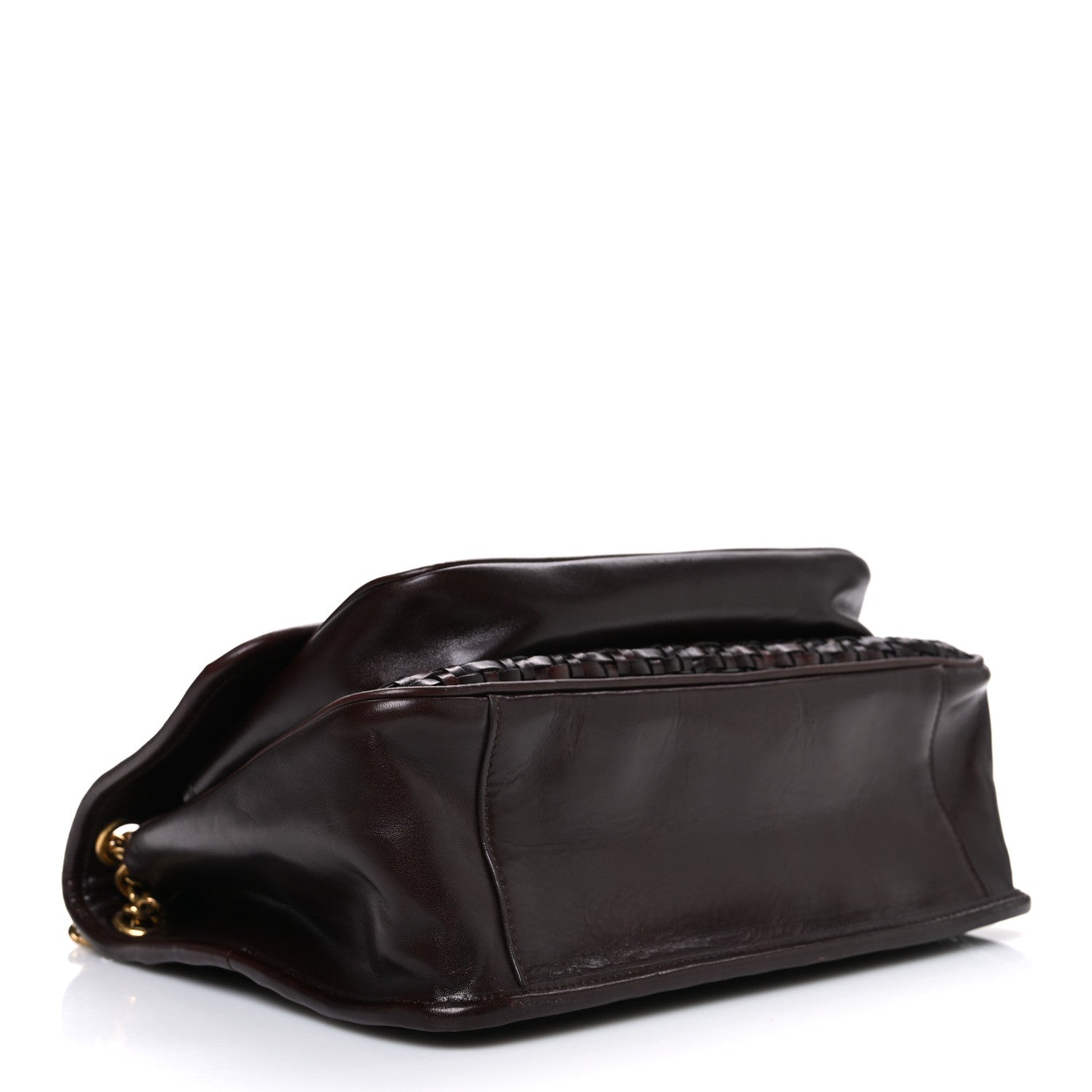 Saint Laurent Calfskin Woven Monogram Medium Niki Chain Satchel Burnt Brown 4 of 10