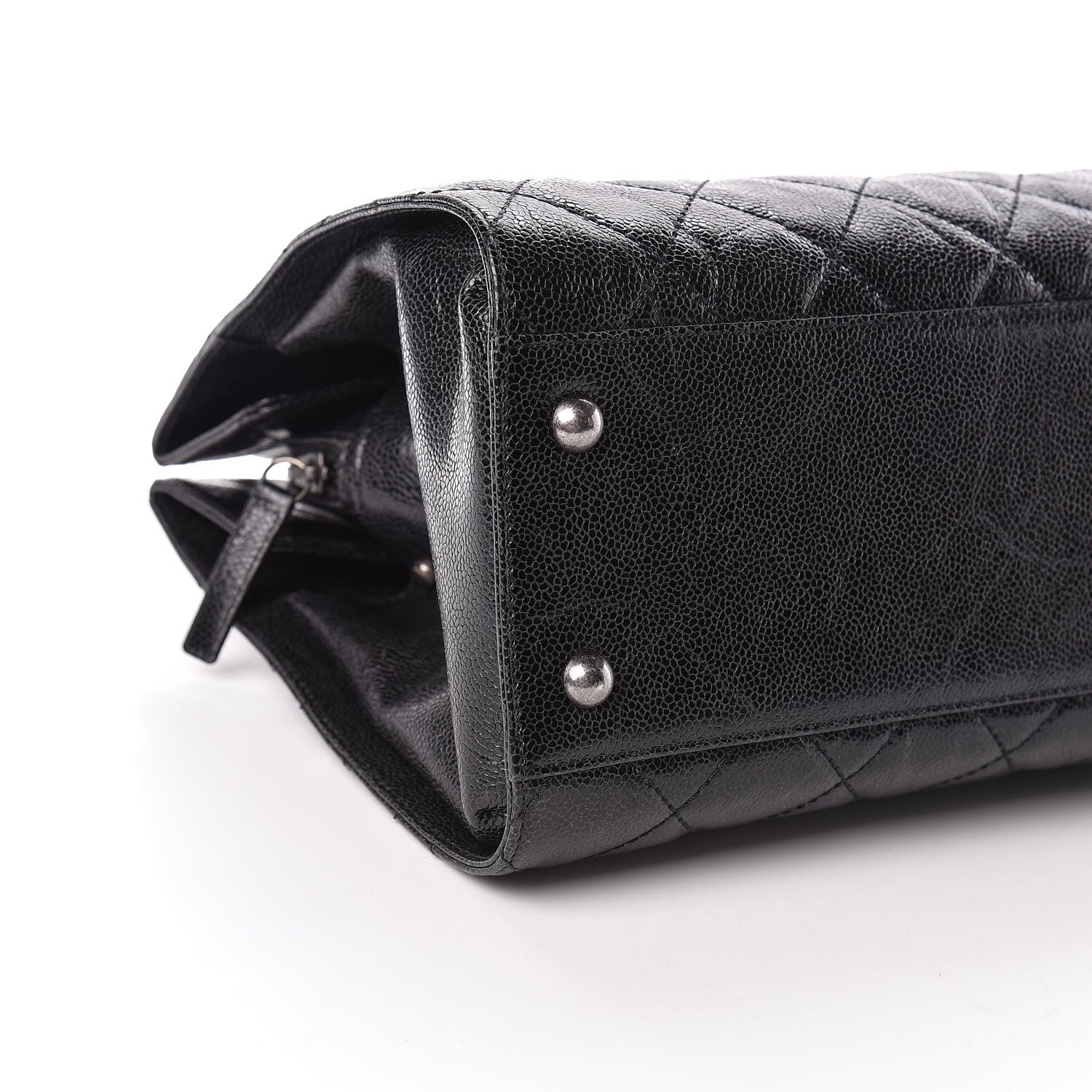 Chanel Crumpled Grained Calfskin Quilted CC Crave Tote Black 9 of 11