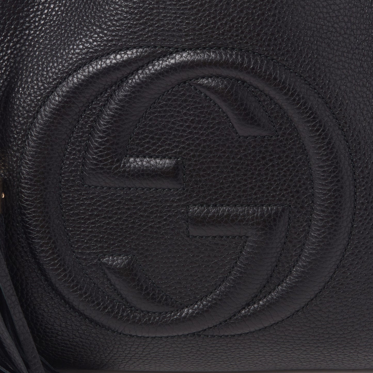 Pebbled Calfskin Medium Soho Chain Shoulder Bag Black