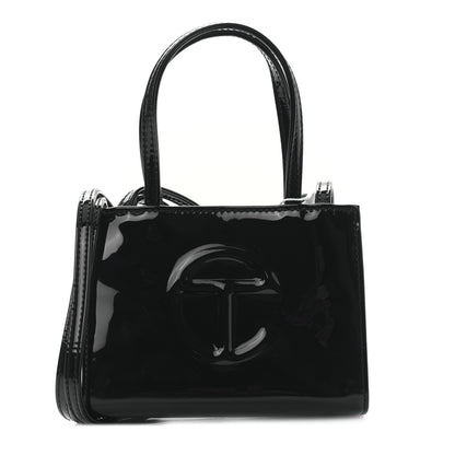 Telfar Patent Vegan Leather Small Shopping Bag Black 1 of 9
