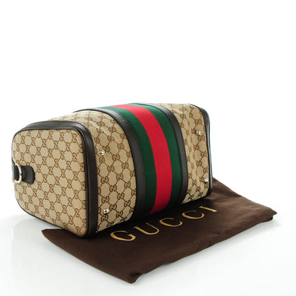 Gucci Monogram Vintage Web Medium Boston Dark Brown 4 of 7
