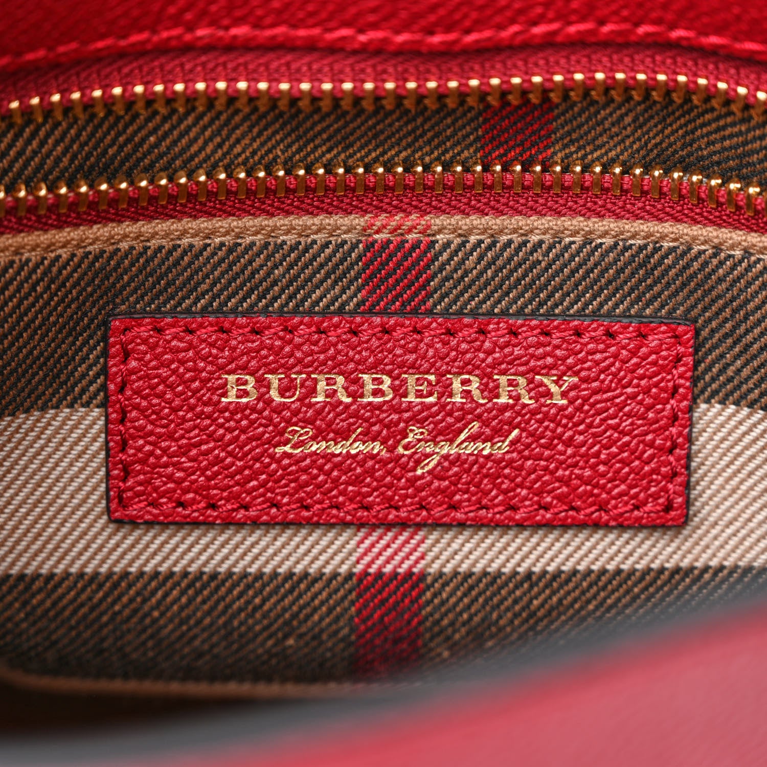 Burberry Soft Grain Calfskin Small Buckle Tote Parade Red 6 of 13