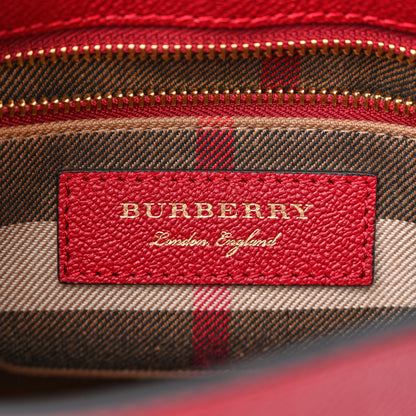 Burberry Soft Grain Calfskin Small Buckle Tote Parade Red 6 of 13