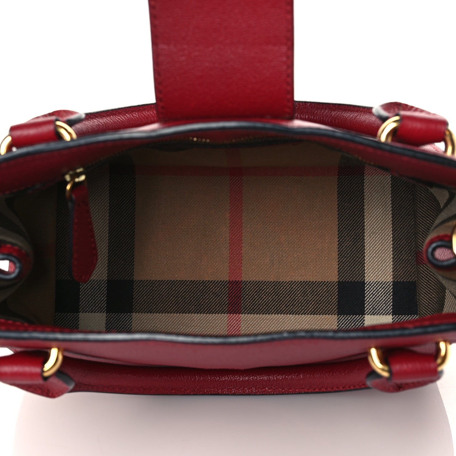 Burberry Soft Grain Calfskin Small Buckle Tote Parade Red 4 of 10