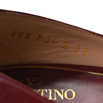 Valentino Garavani Patent Tan-Go 55/155mm Platform Sandals 38 Burgundy 9 of 9