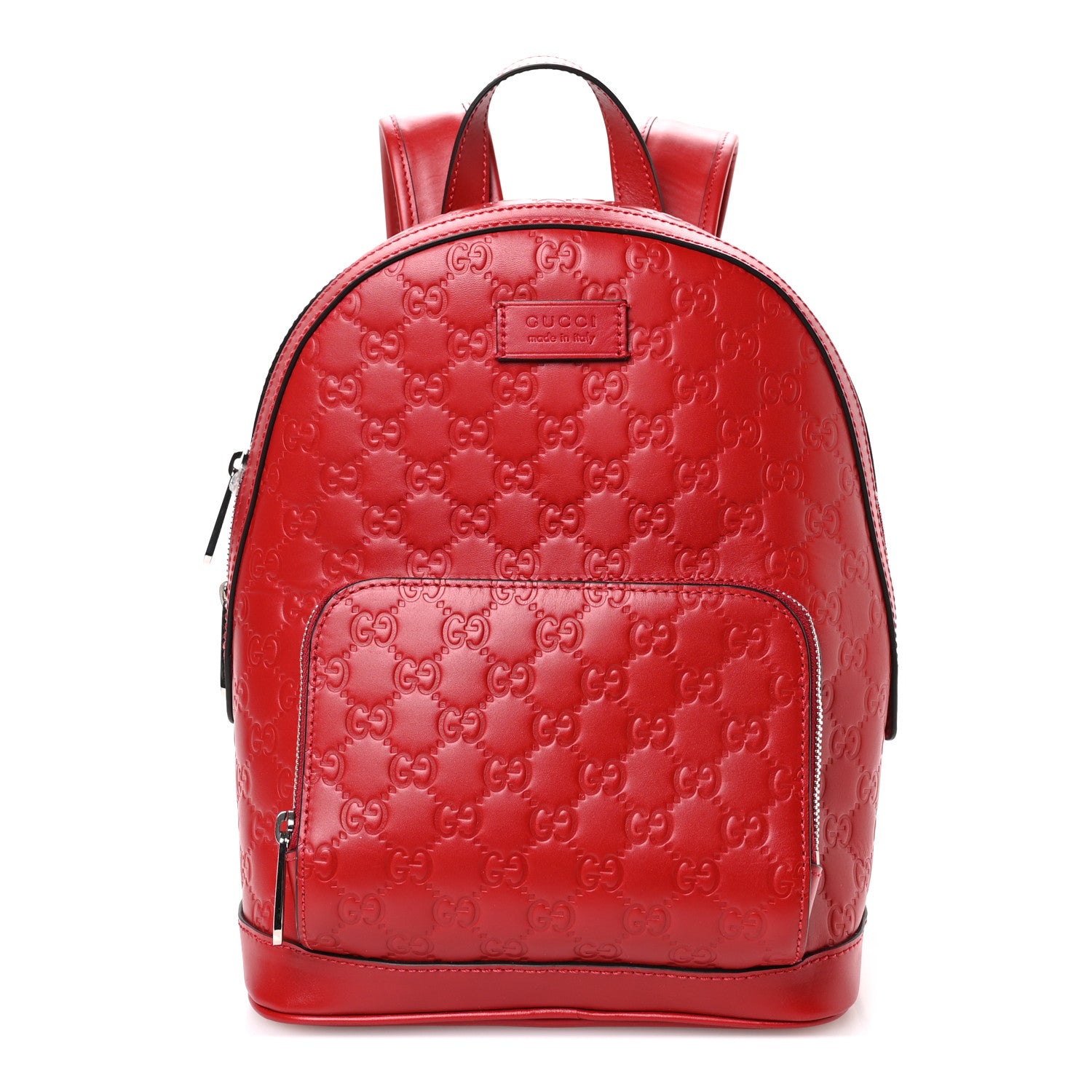 Gucci Guccissima Signature Small Day Backpack Hibiscus Red 1 of 11