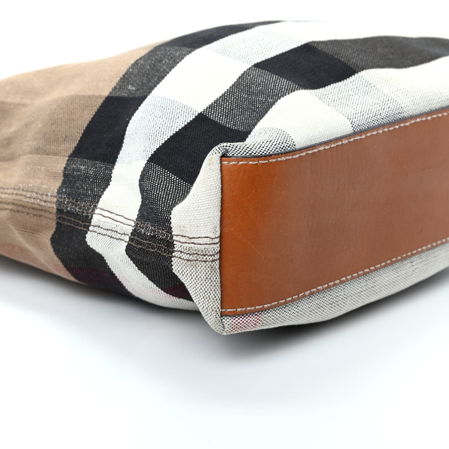 Burberry Canvas Mega Check Medium Tottenham Brit Tote Saddle Brown 6 of 9