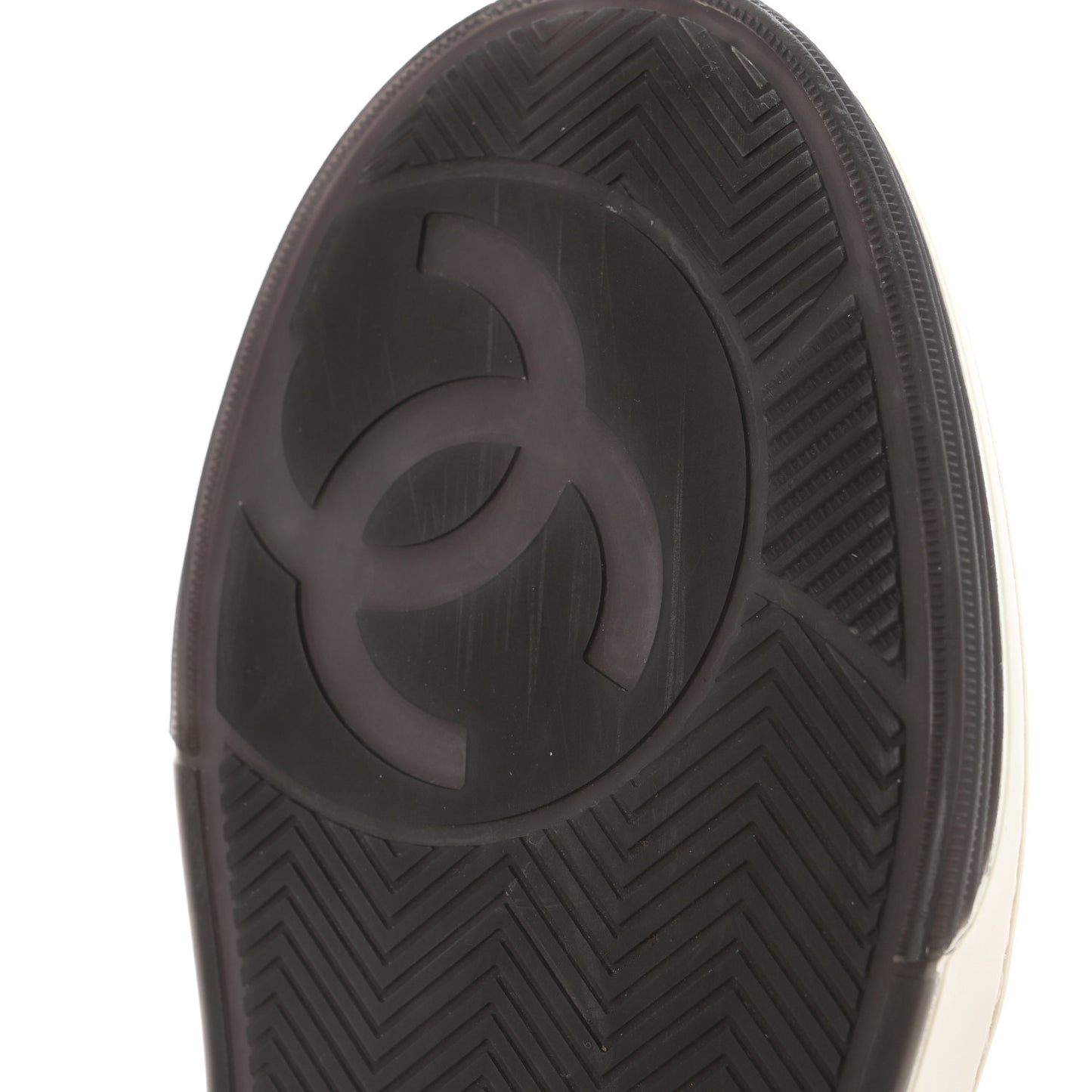 Grained Calfskin Fabric Womens Logo Sneakers 35 White Black