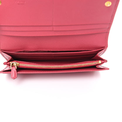 Prada Saffiano Fiocco Bow Continental Wallet Peonia 5 of 15