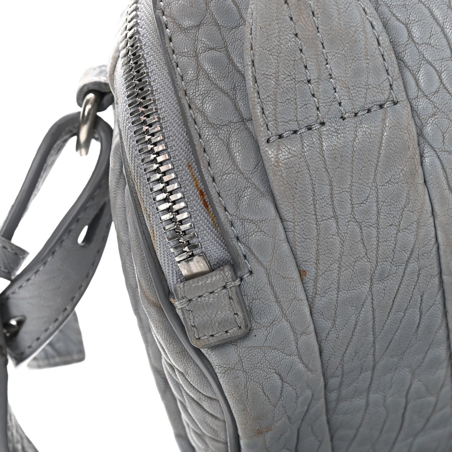 Pebbled Lambskin Mini Rockie Carbon Rodhium Hardware