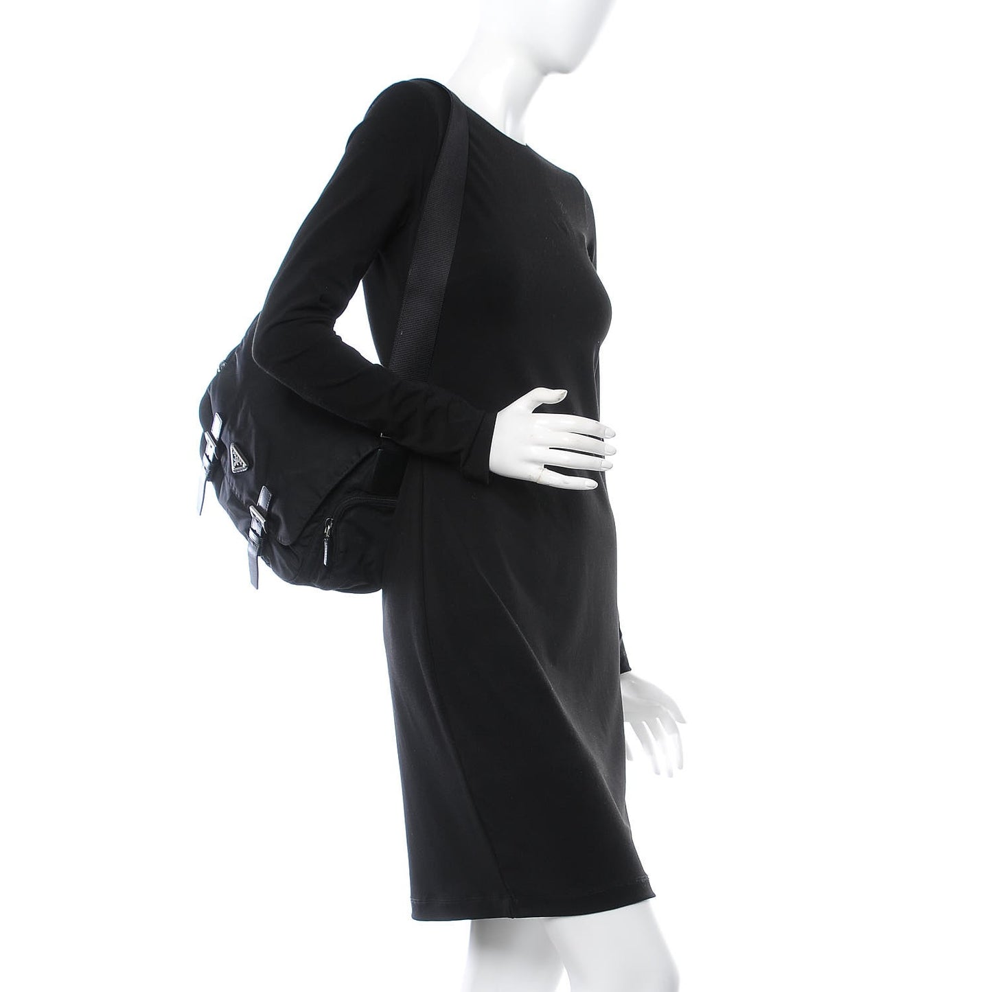 Nylon Vela Messenger Bag Black