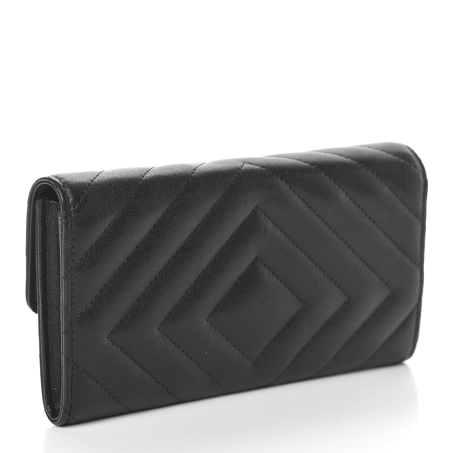 Chanel Sheepskin Chevron Quilted Reissue Large Gusset Flap Wallet So Black 3 of 9