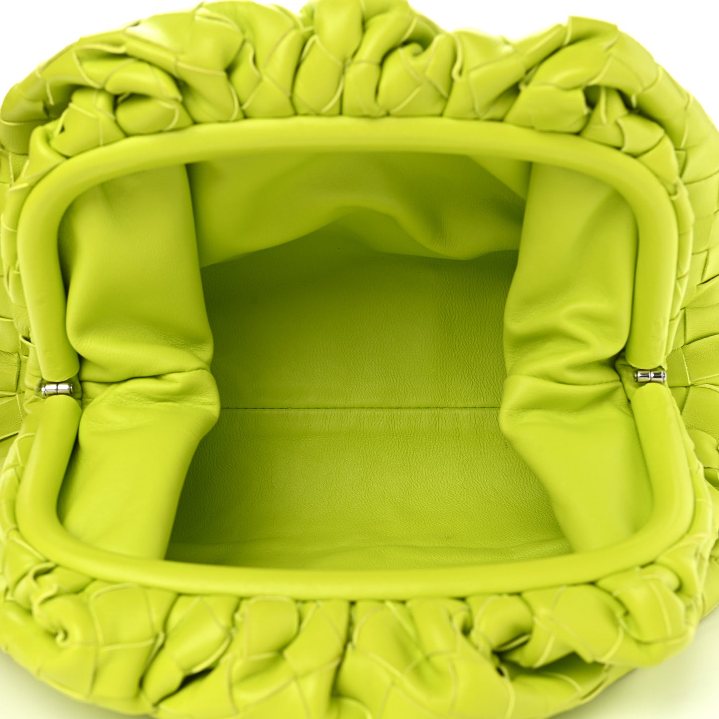 Nappa Intrecciato Teen Pouch Acid Kiwi