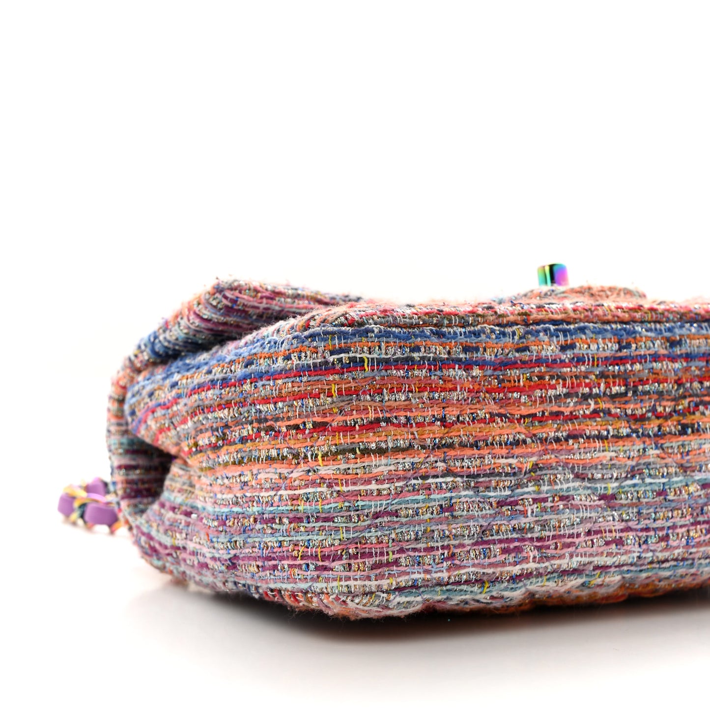 Tweed Quilted Mini Rectangular Flap Blue Pink Orange