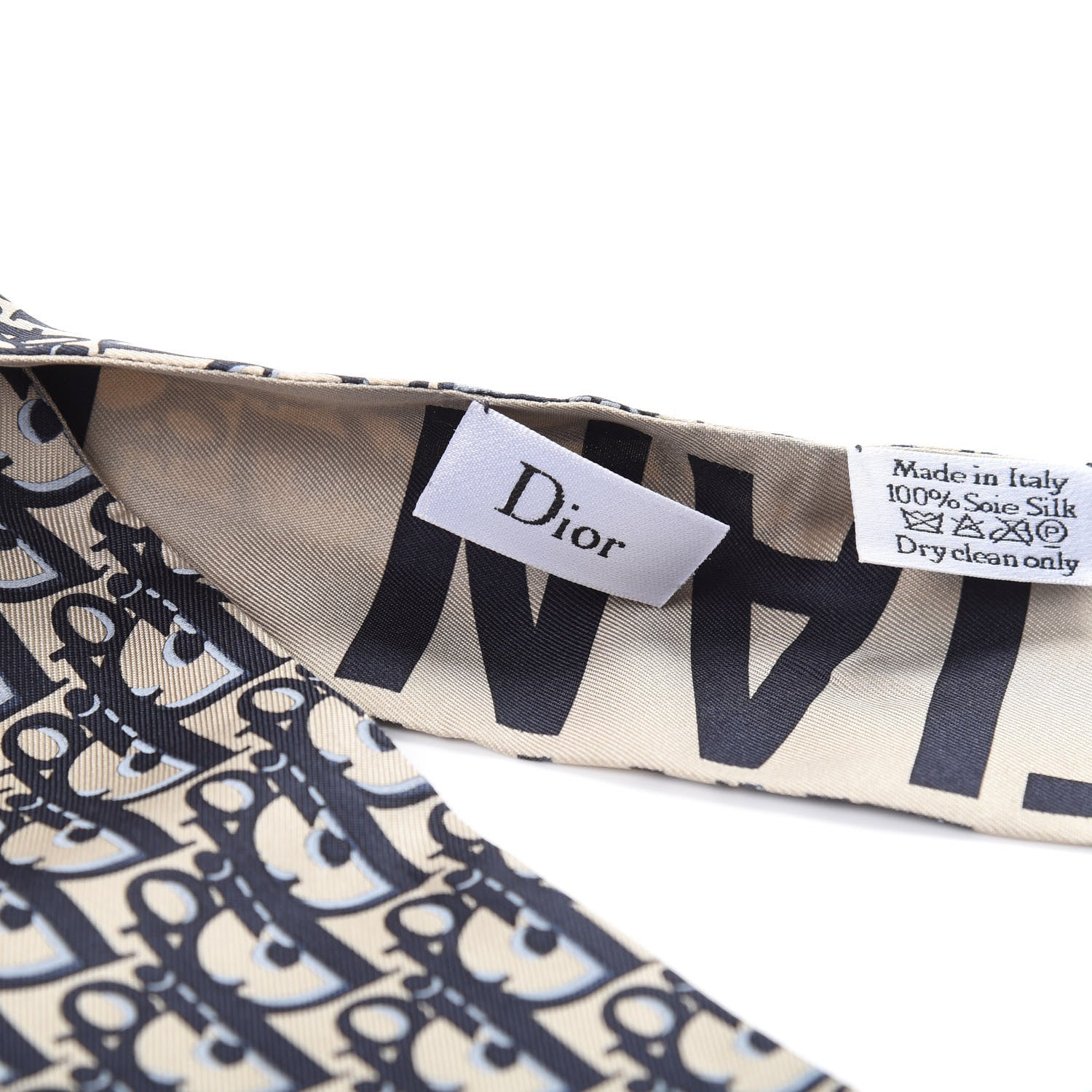 Christian Dior Silk Oblique Mitzah Scarf Blue 3 of 5