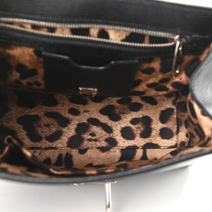 Dolce & Gabbana Lizard Calfskin Embossed Medium Monica Top Handle Bag Black 5 of 13
