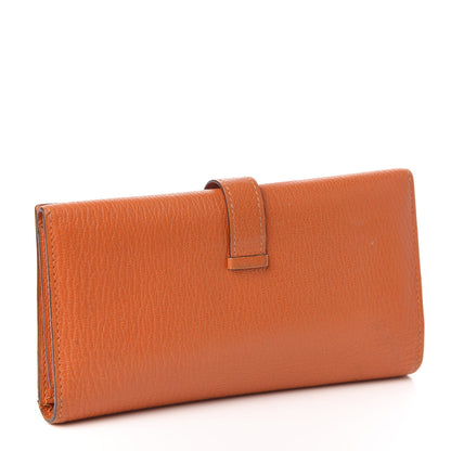 Hermes Chevre Mysore Bearn Gusset Wallet Orange 3 of 6