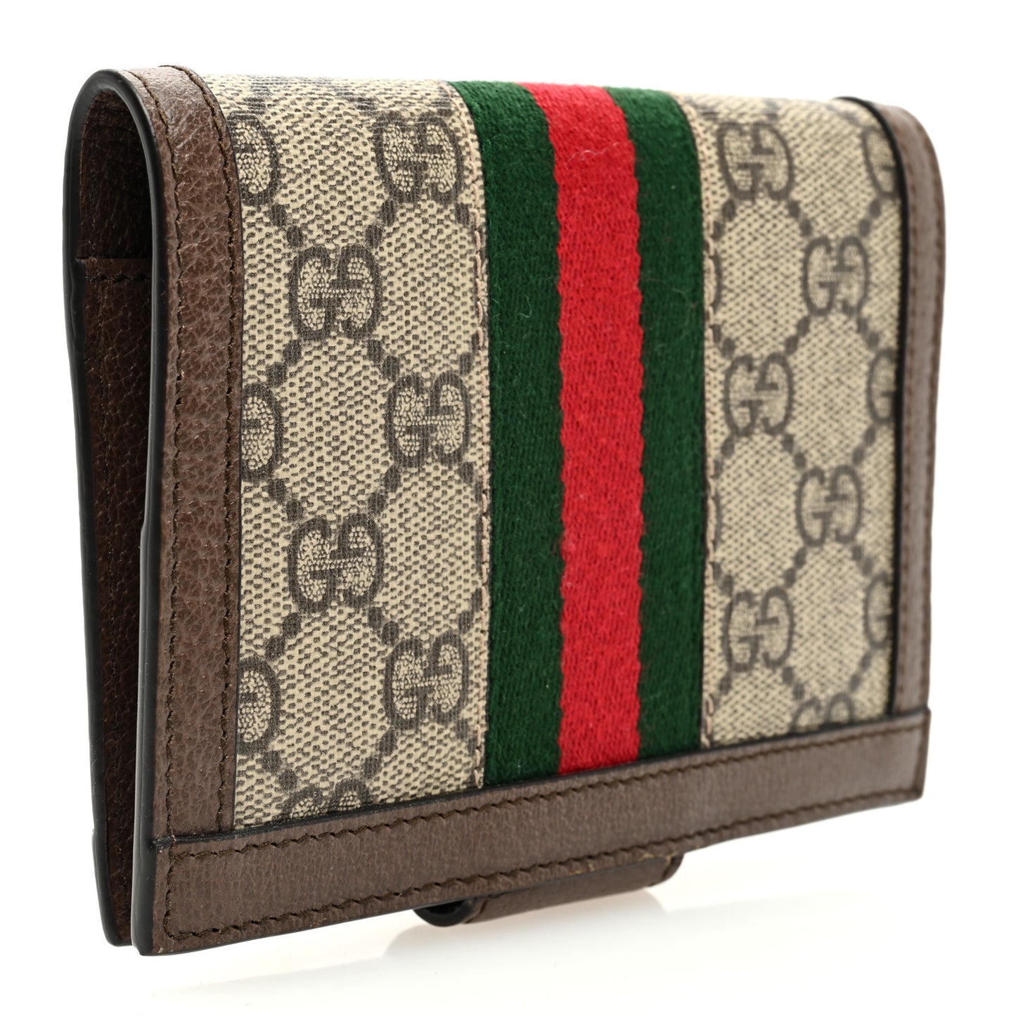 GG Supreme Monogram Web Ophidia Passport Case Beige New Acero