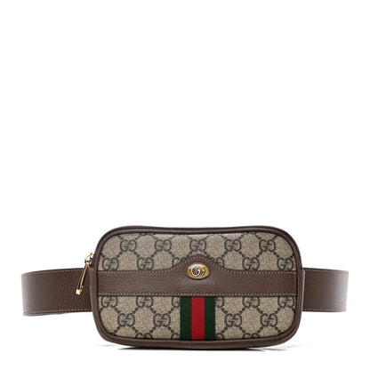 Gucci GG Supreme Monogram Web Ophidia Belted iPhone Case 95 38 Dark Brown 1 of 13