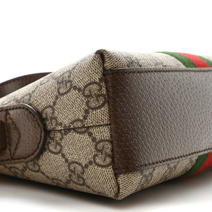 Gucci GG Supreme Monogram Textured Dollar Calfskin Web Small Ophidia Dome Shoulder Bag Beige Ebony New Acero 9 of 10