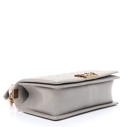 Chanel Caviar Quilted Medium Boy Flap Taupe 3 of 10