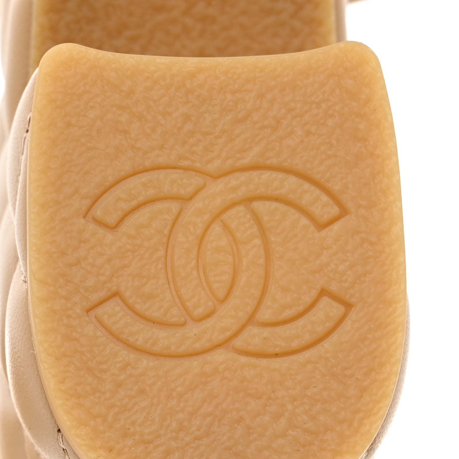 Chanel Lambskin Quilted CC Platform Mules 37.5 Beige 9 of 10