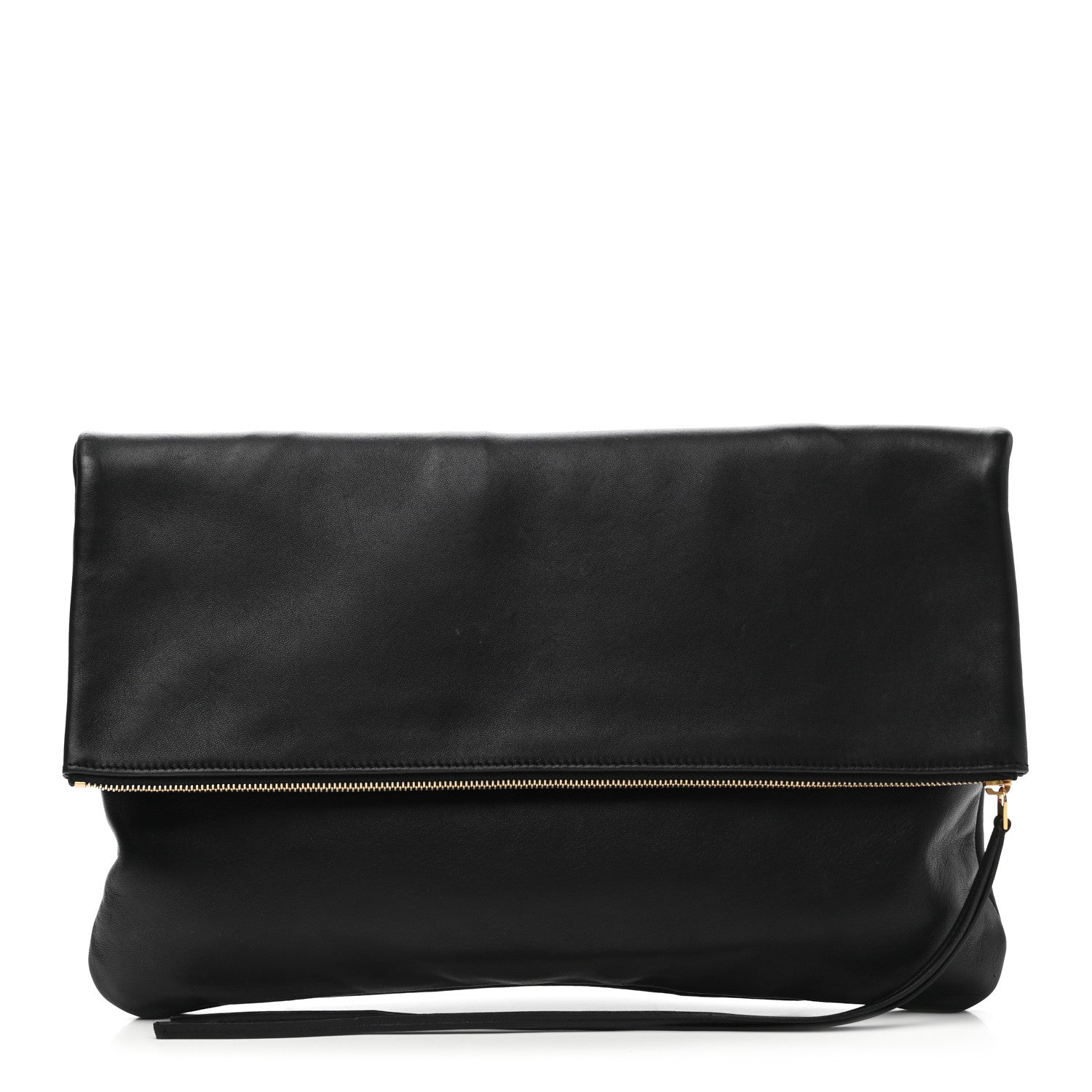 Celine Calfskin Folded Clutch Black Grass 1 of 14