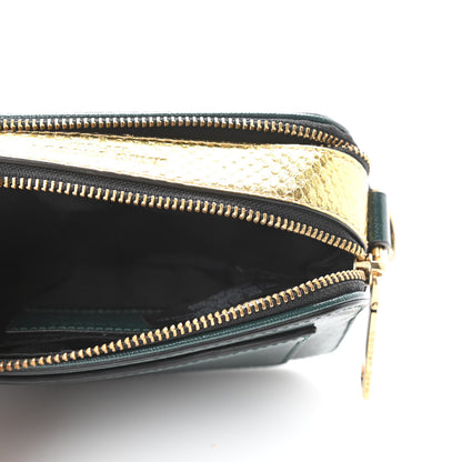 Marc Jacobs Saffiano Sequin Camouflage Stud Snapshot Camera Bag Green Gold 5 of 11