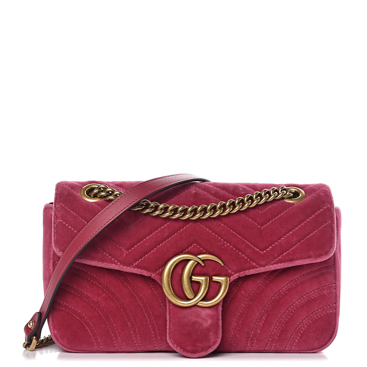 Velvet Matelasse Small GG Marmont Shoulder Bag Light Raspberry Rose
