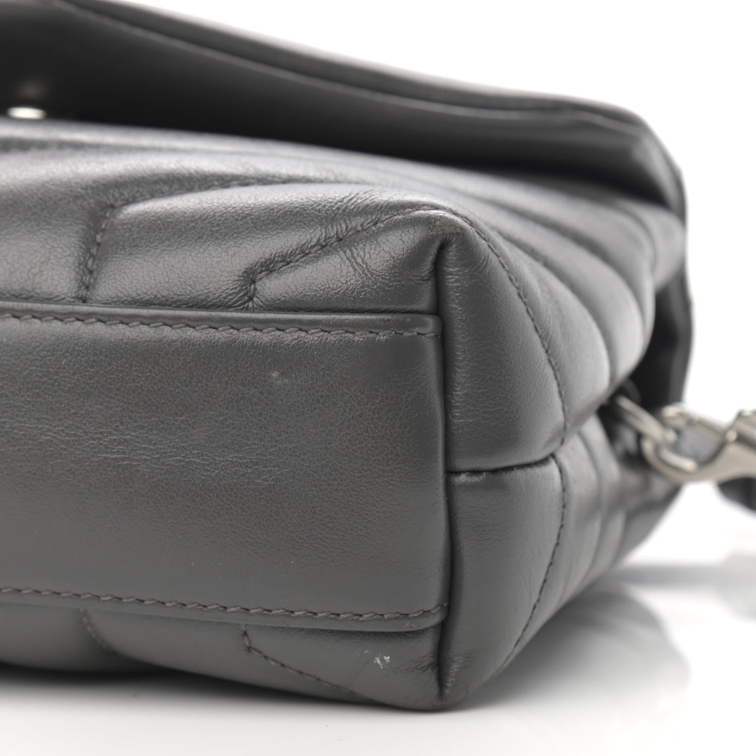 Saint Laurent Calfskin Y Quilted Monogram Toy Loulou Crossbody Bag Storm 10 of 15