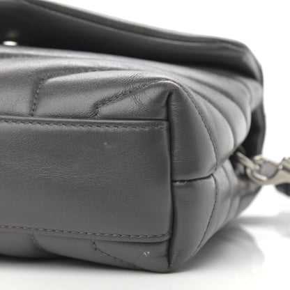 Saint Laurent Calfskin Y Quilted Monogram Toy Loulou Crossbody Bag Storm 10 of 15
