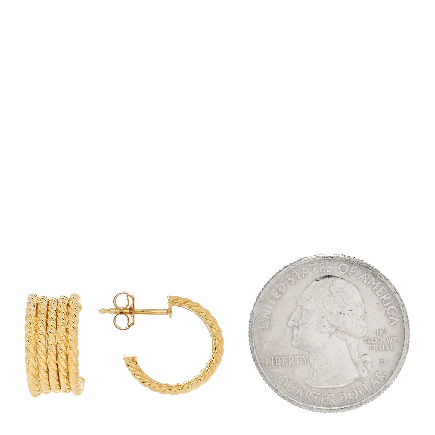 18K Yellow Gold Cable Wide Hoop Earrings