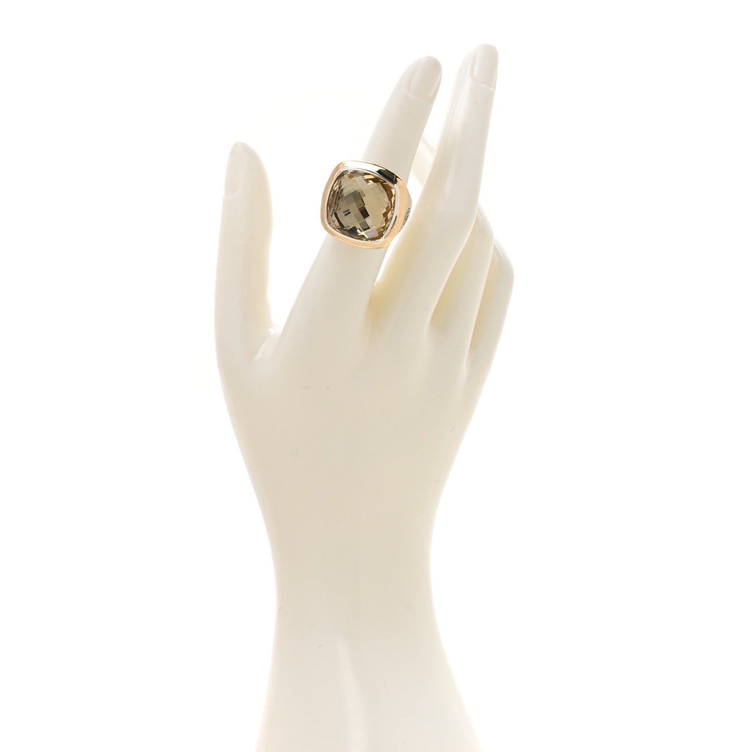 David Yurman Sterling Silver 18K Yellow Gold Citrine 20mm Albion Statement Ring 52 6 2 of 6