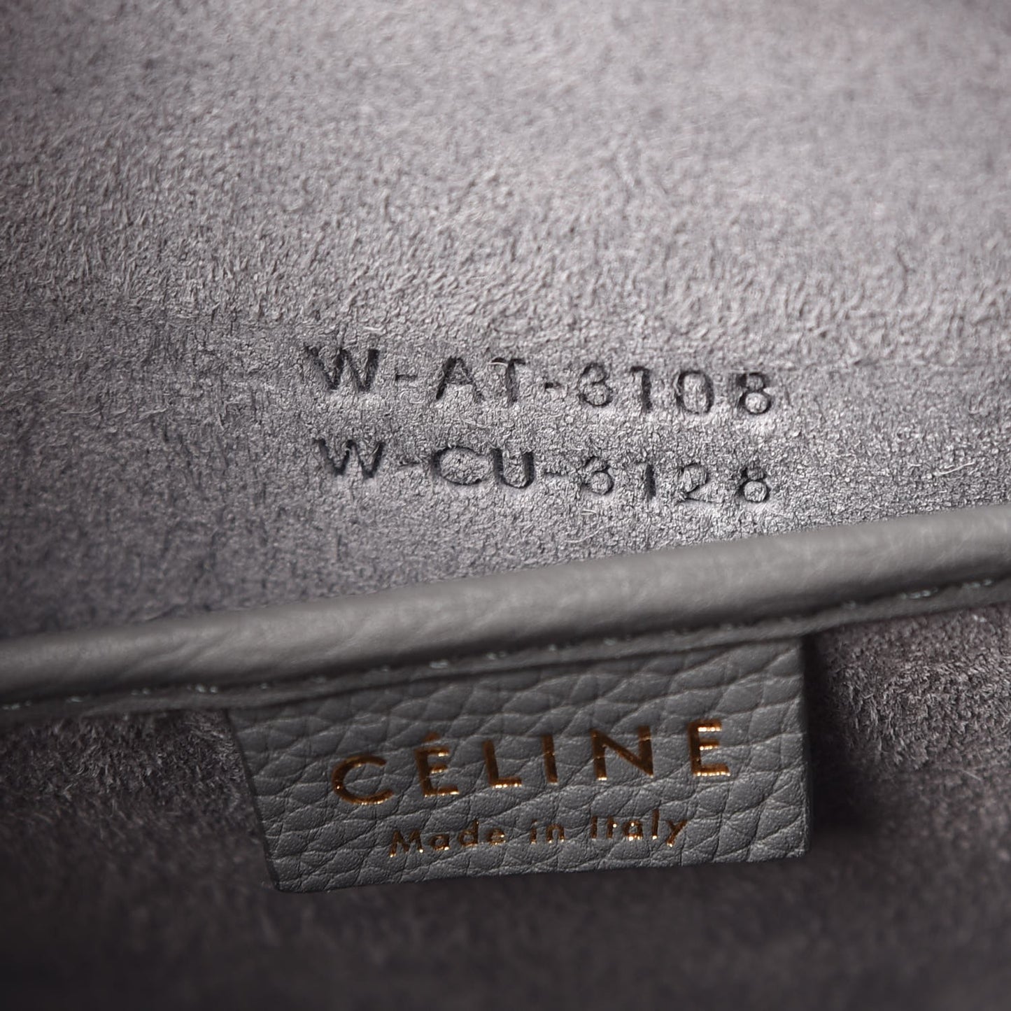 Drummed Calfskin Nano Luggage Kohl
