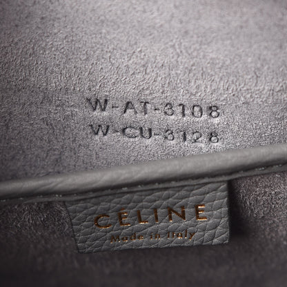Celine Drummed Calfskin Nano Luggage Kohl 7 of 7