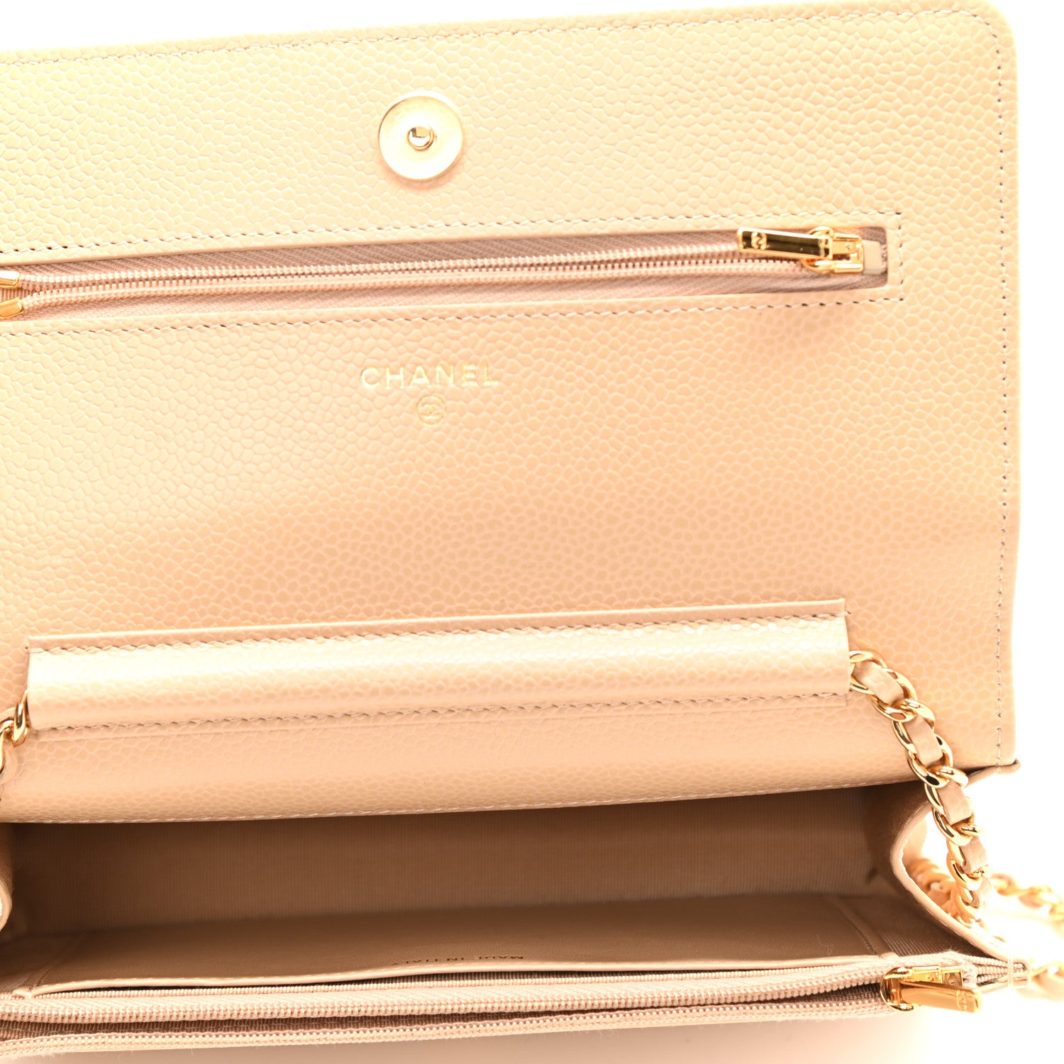 Chanel Caviar Quilted Wallet On Chain WOC Beige 5 of 11