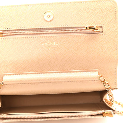 Chanel Caviar Quilted Wallet On Chain WOC Beige 5 of 11