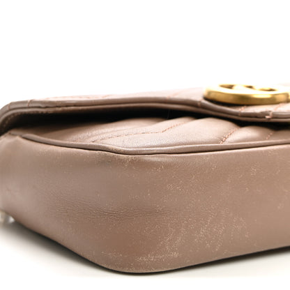 Gucci Calfskin Matelasse Super Mini GG Marmont Shoulder Bag Porcelain Rose 9 of 12