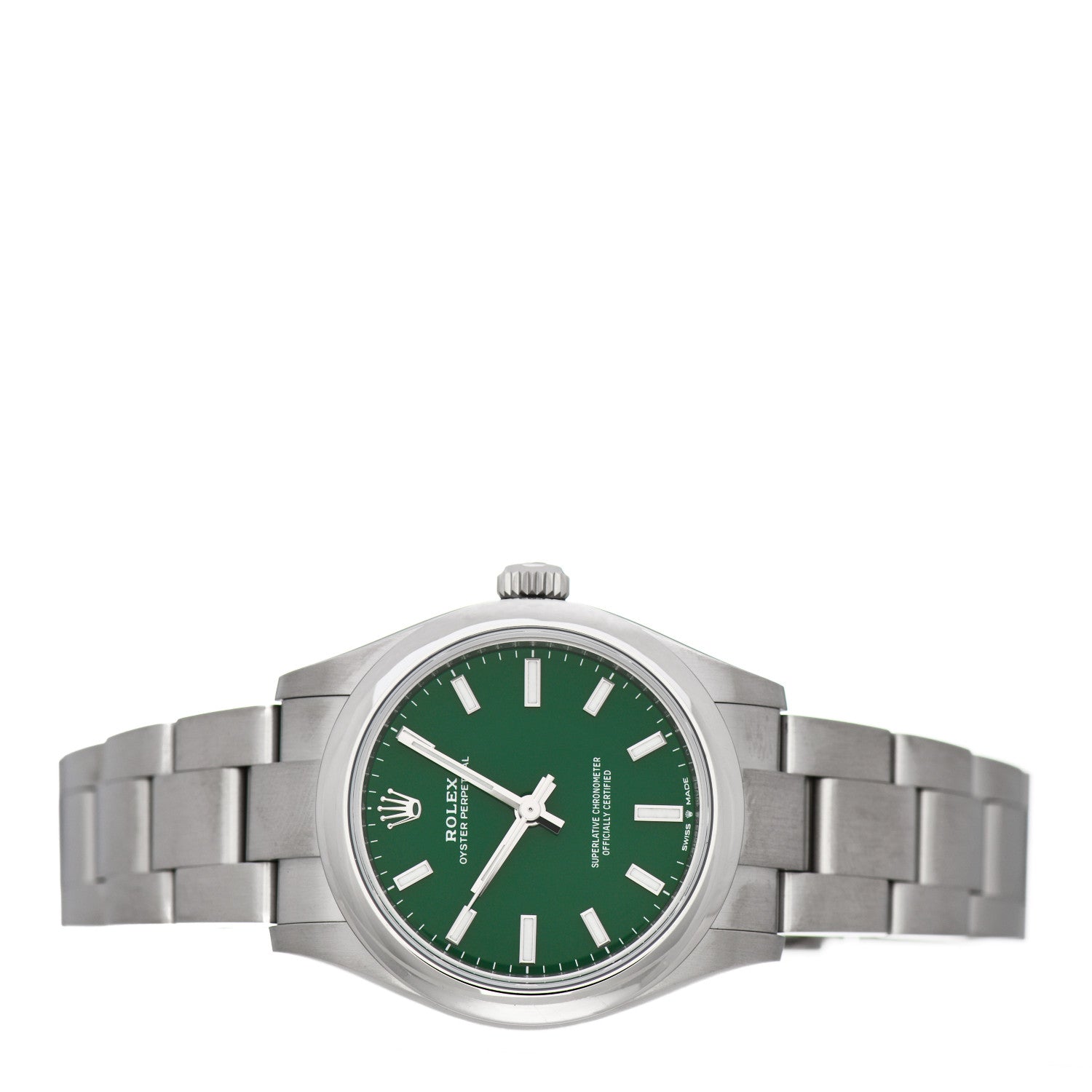 Rolex Stainless Steel 31mm Oyster Perpetual Watch Green 277200 2 of 5