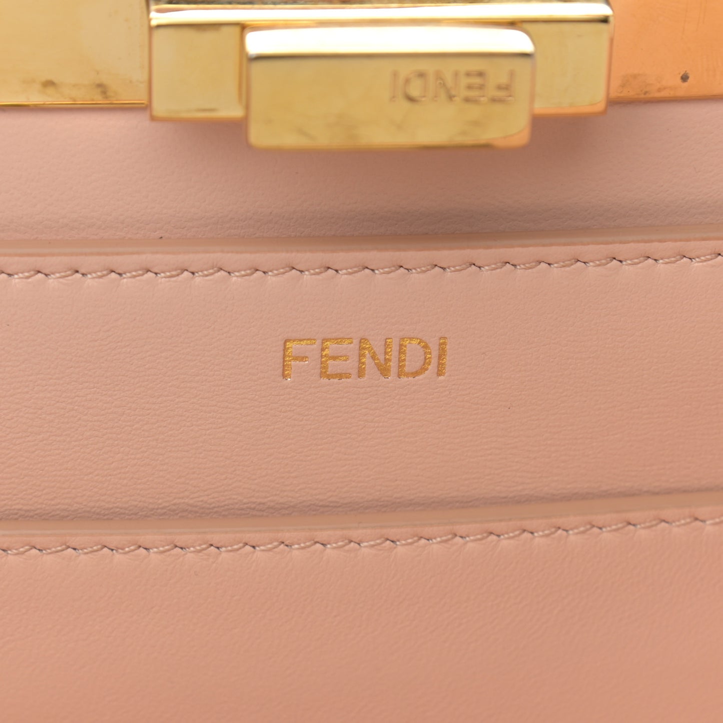 Vitello Seta Shiny Nappa Medium Peekaboo I SEE U Satchel Miele Scuro Light Rose