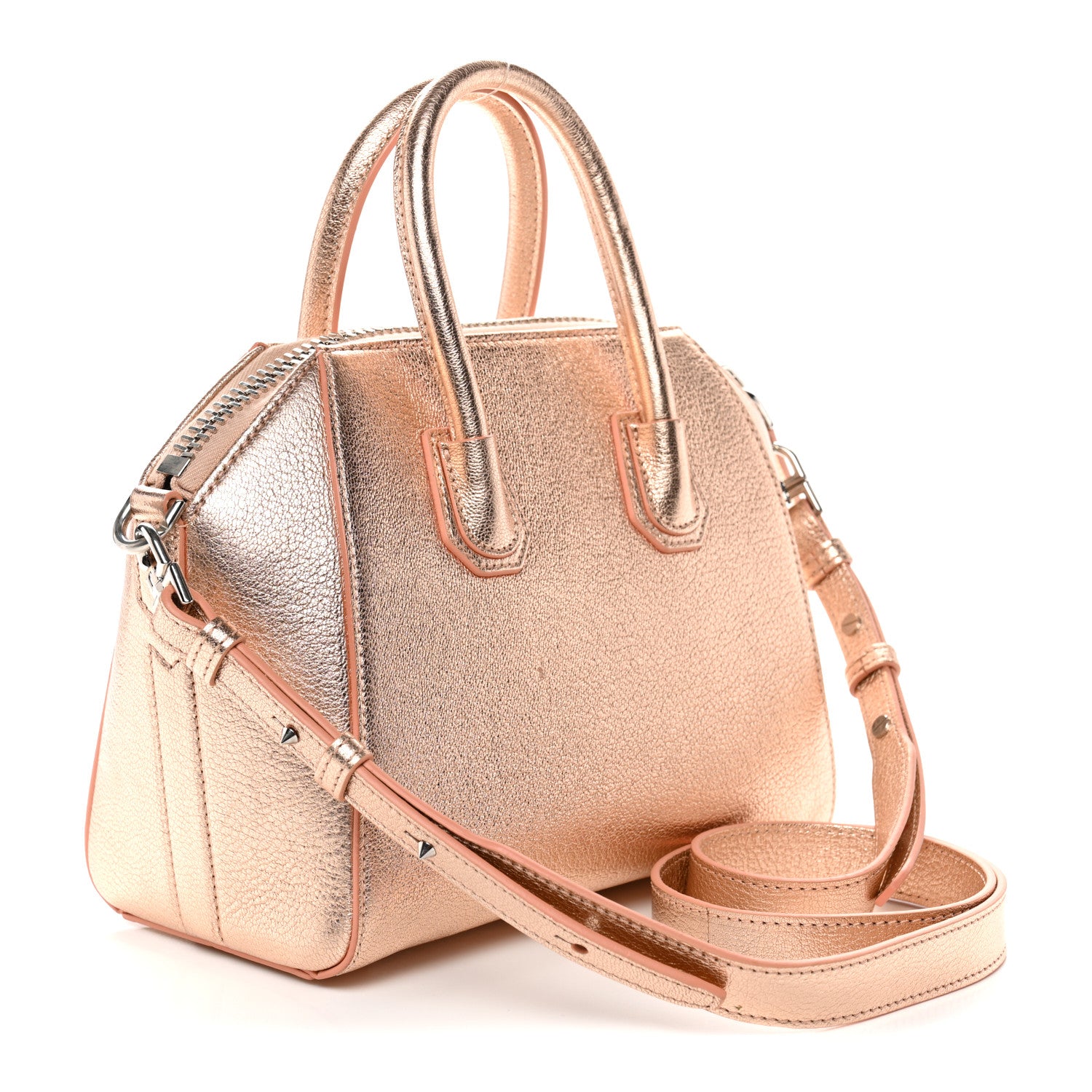Givenchy Metallic Sugar Goatskin Mini Antigona Light Pink 3 of 11