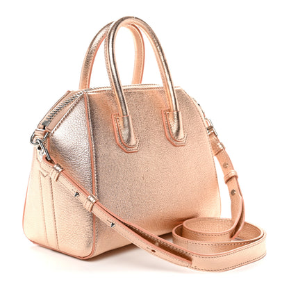 Givenchy Metallic Sugar Goatskin Mini Antigona Light Pink 3 of 11